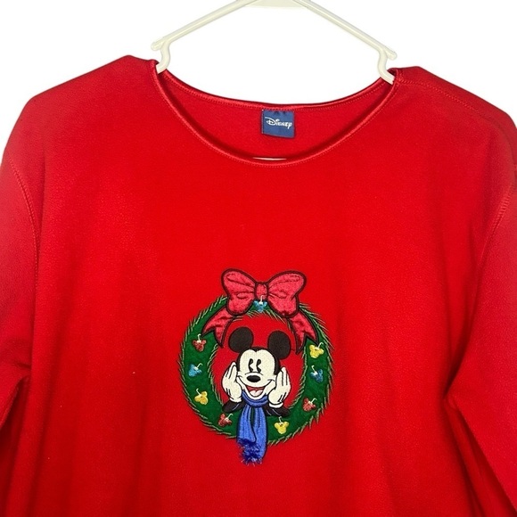 Disney Tops - Disney fleece sweatshirt red Mickey size medium